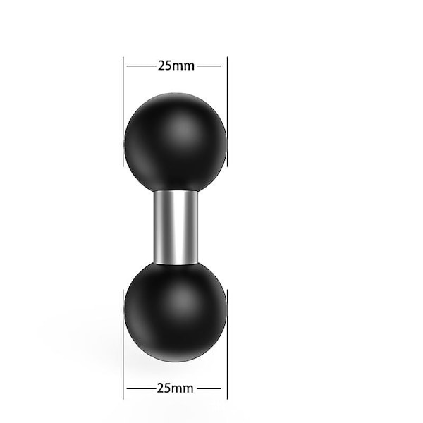 Kugleadapter Kuglebeslag Dobbelt Hoved 25 Mm (1 Tomme) Kompatibel Med Ram Dobbelt Kuglefat Arme Gps Beslag (1 Stk, Sort)