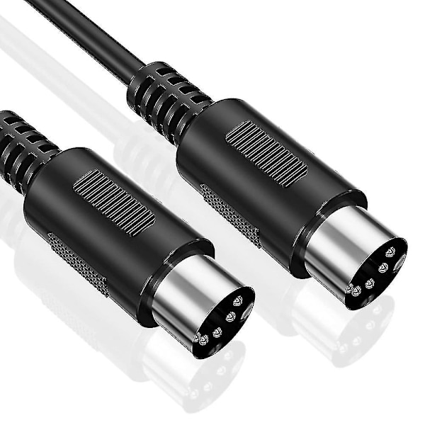 2-pakkaus 5-pin Din Midi -kaapeli, 3-jalkainen uros-uros 5-pin Midi -kaapeli Midi-näppäimistölle, näppäimistösyntetisaattorille