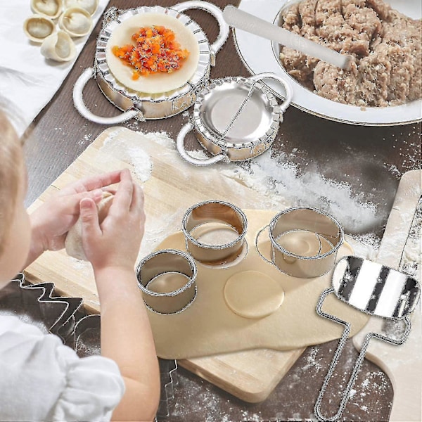 6-delt Dejgpresningssæt, Ravioli Maker, Dumpling Maker Sæt, Dumpling Maker Maskine, Dump