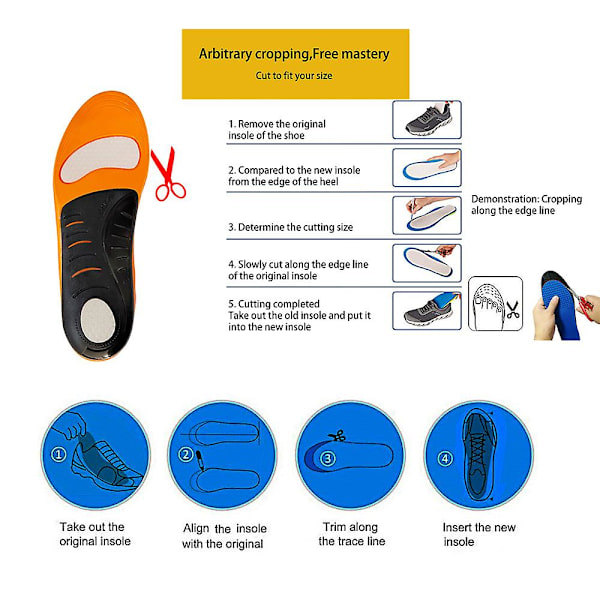 Orthoflexx Arch Support Orthotics Orthoflexx Inläggssulor för män med högt fotvalvsstöd