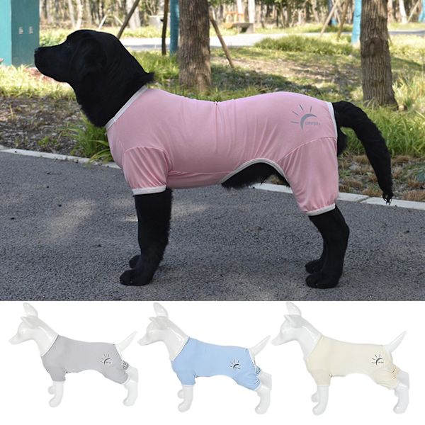 Sommarhundkläder Andningsbara Anti-UV Elastiska Stora Hund Solskyddskläder Husdjur Fyrbent Kläder