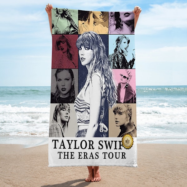 140x180cm Mikrofiber strandhåndkle kjendis omgivende rektangulært strandhåndkle Taylor Swift sanger badehåndkle håndkle