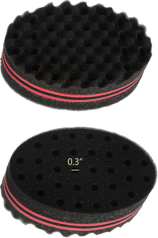 Hår Svamp, Magic Barber Twist Curl Brush Sponge (2 stk, Sort)