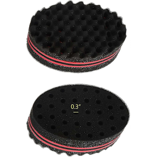 Hårsponges, Magic Barber Twist Curl Brush Sponge (2-pack, Svart)