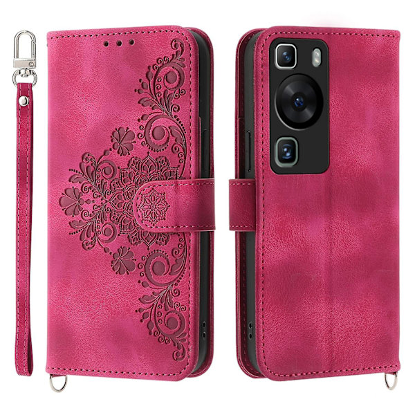 Lompakko puhelinkotelo Huawei P60/P60 Pro -kotelo, ihoystävällinen nahkainen läppäkotelo hihnalla
