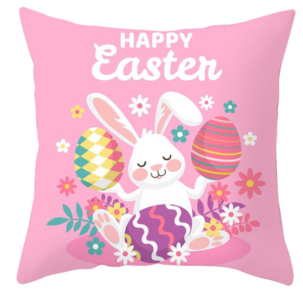 Easter Decorations Easter Bunny Easter Pillow Cover Flannel (Without Pillow Insert)