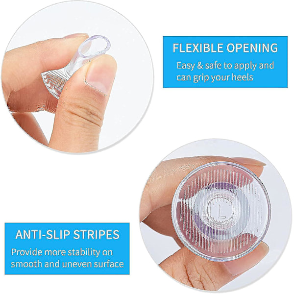6 Par Høj Hæl Beskyttere, Stiletto Hæl Kapsler, Transparente Hæl Stopper Beskyttere til Græs, Bryllupper, Formelle Anledninger, 3 Forskellige Størrelser