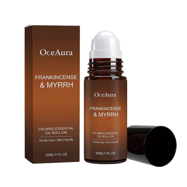 Frankincense & Myrrh Roll-On Kroppsolja, Lugnande Aromaterapi Massageolja (30ml)
