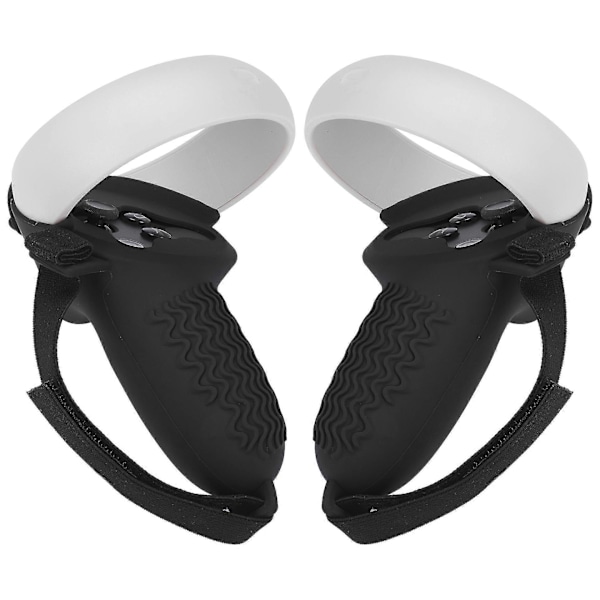 Justerbar Læder Håndrem Til Meta Quest 2 Controller Anti-slip Håndrem Sort