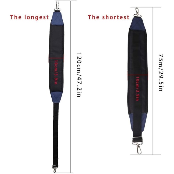 Justerbar golfbagrem, enkel vadderade justerbara remmar, universal axelrem för ryggsäck med två metallkrokar