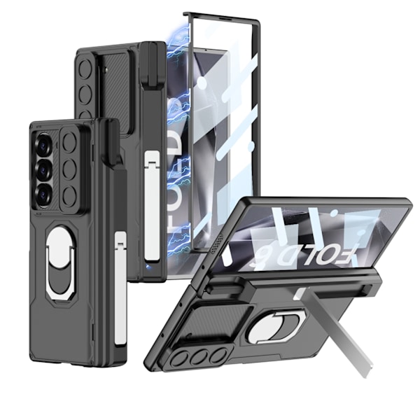 Etui til SM Z FOld6 magnetisk mobiltelefon med rustning black