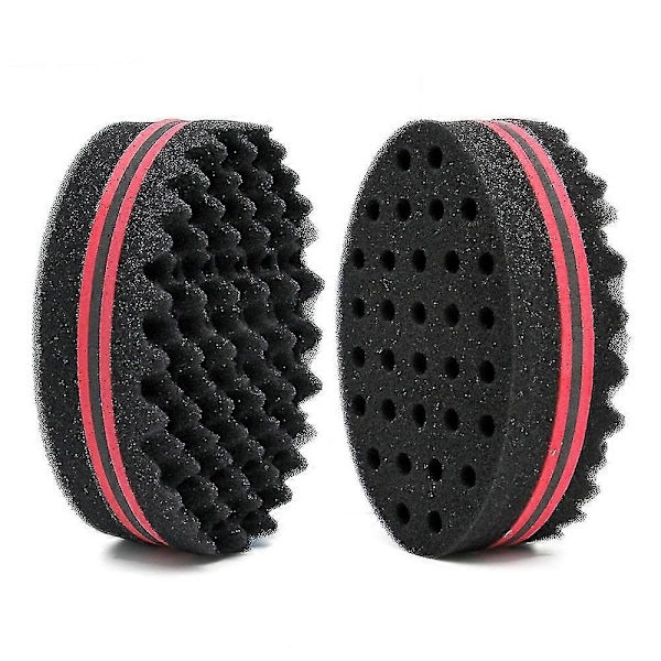 Hårsponges, Magic Barber Twist Curl Brush Sponge (2-pack, Svart)