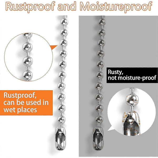 Rullgardin Kjede - 5 Meter, 4,5 mm, 12 Kjedeforbindelser