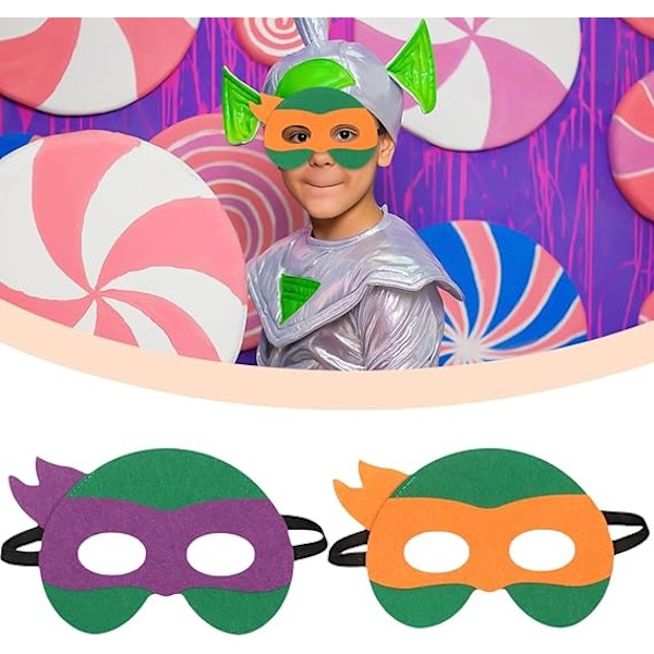 Hjälte Ninja Turtles Mask Hjälte Maskerad Rollspel Tillbehör Cosplay Mask Ninja Filtmask för Pojkar Flickor