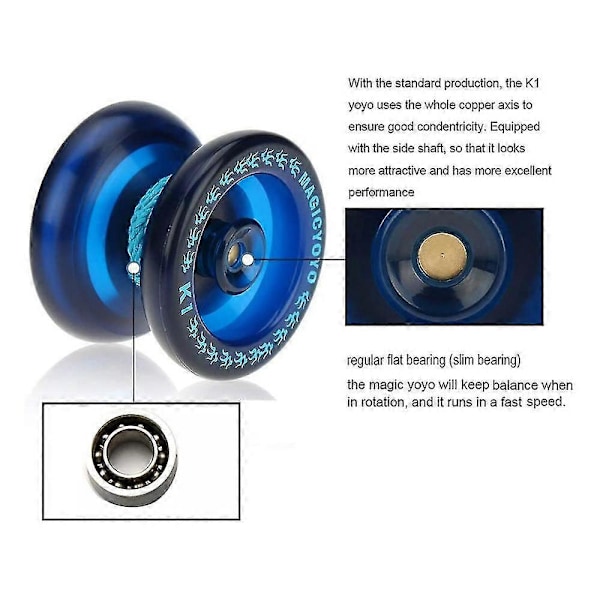 K1 Blå+k7 Lilla Responsiv Børnebegynder Yoyo Holdbar Abs Yoyoalloy Responsiv Legering Yoyo Med