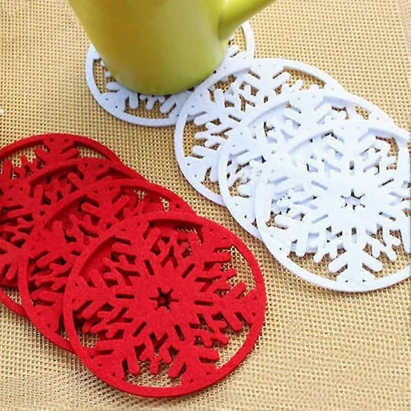 Jule-snøfnugg coasters Snøfnuggdesign Non-woven coasters