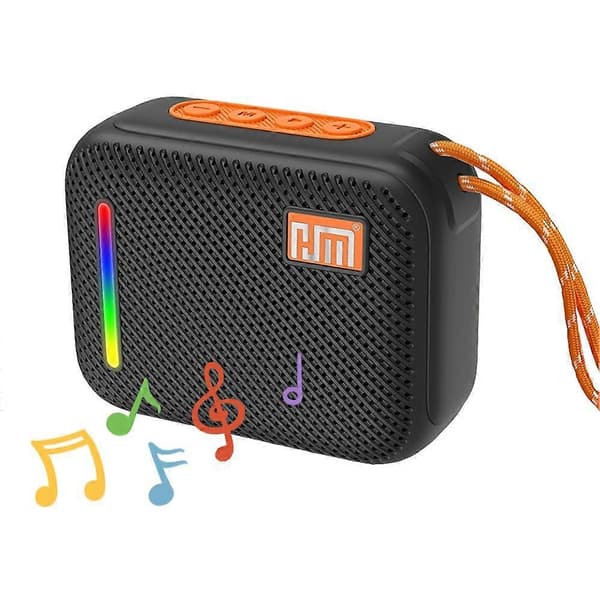 HM-830 Bluetooth-høyttaler Integrerte LED-effekter Flere innganger Bærbart design Black
