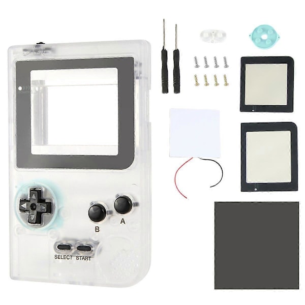 DIY-skalbyte för Gameboy Pocket-spelkonsol för GBP-skal med knappar Kit klasslins transparent vit