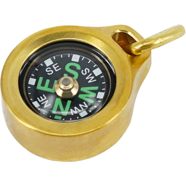 Titan/mässing minikompass, droppformad utomhuskompass, vattentät Ipx5 vandringskompass, handhållen kompass lätt att känna igen riktning (guld) (1 st