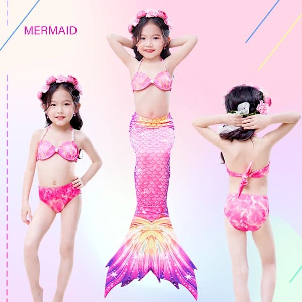 9-delad sjöjungfru baddräkt prinsessbikini badkläder set inklusive monofena E 150
