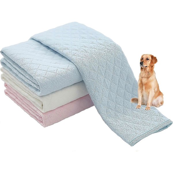Tvättade Återanvändbara Kissunderlägg för Hundar | 2-pack Blå, Rosa | 100% Vattentäta & Extra Absorberande | Stora Halksäkra Valpunderlägg | Husdjursträning & Inlärning