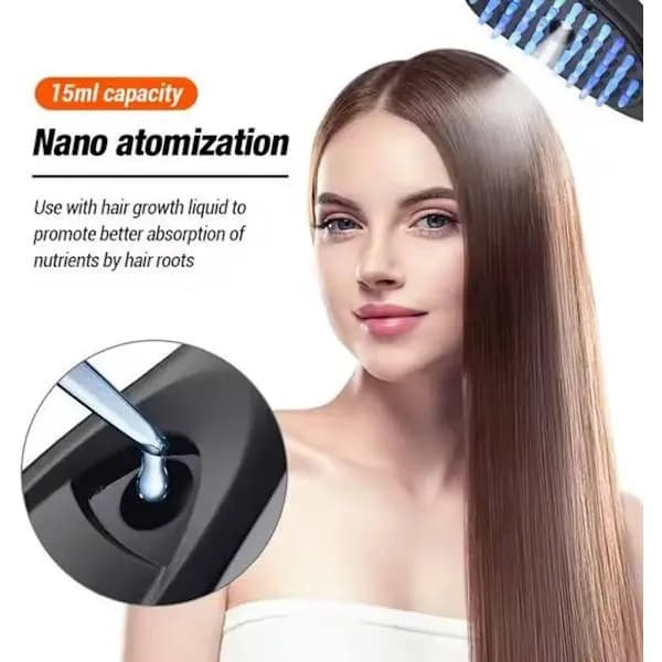 Hårbottenmassagekam - Med rött/blått ljusterapi - Vibrationsmassage - Hårstimulering - Mot håravfall - ABS-material