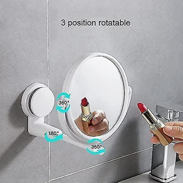Sugekop Vægspejl Badeværelsesspejl Makeup Spejl Væghængende Spejl 360 Justerbar Dobbeltsidet Forstørrelsesspejl Bordspejl Bordspejl