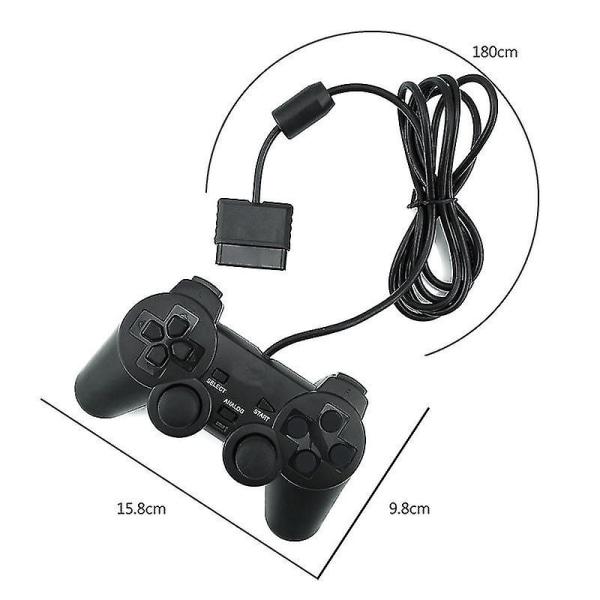 Ps2 handkontroll för Sony Playstation 2 Svart