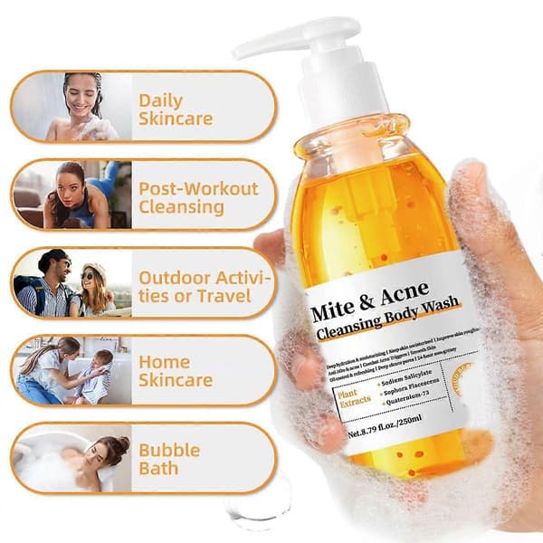 Baru-bt Mide- og Akne-rensende Kropsvask 250ml til Blød Hud 3pc