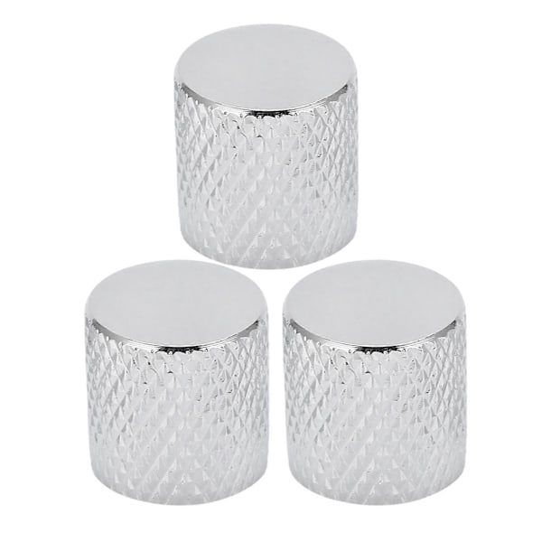 3 st Guitar Control Knobs Volym Ton Passar Toppset Kit Instrument Tillbehör Ersättning Silver