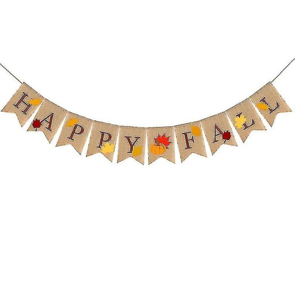 Glad höst Thanksgiving Day Maple Leaf tema linne Banner Swallowtail Shape Party Banner
