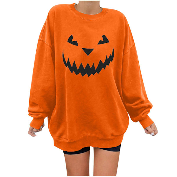 Kvindernes Halloween Print Sjov Langærmet Casual Pullover Skjorte