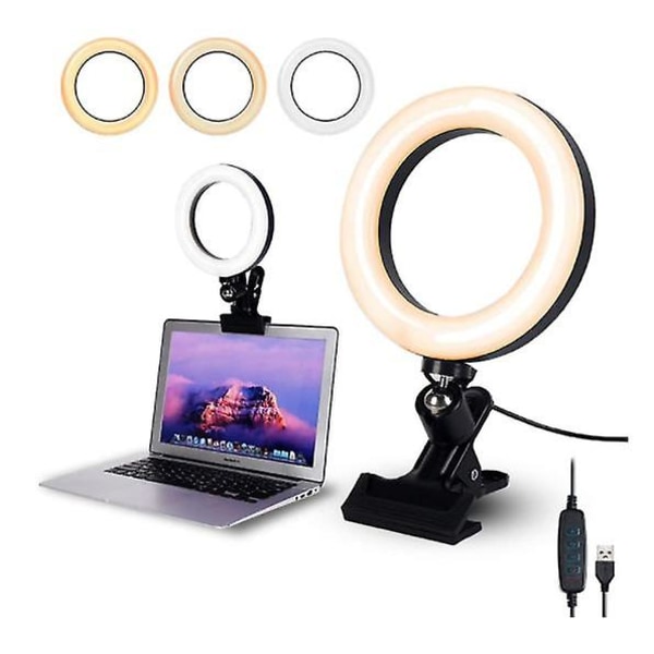 Videokonferencebelysning, 6-tommer Selfie Ring Light