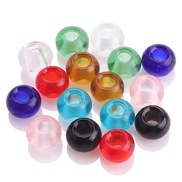 DIY smyckestillbehörsel personliga armbandtillbehör bländare 6MM transparenta vita glänsande stora hål pärlor 100 st