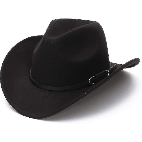 Unisex cowboyhatt, vestlig lue For menn Cowboy filtlue Justerbar utendørslue