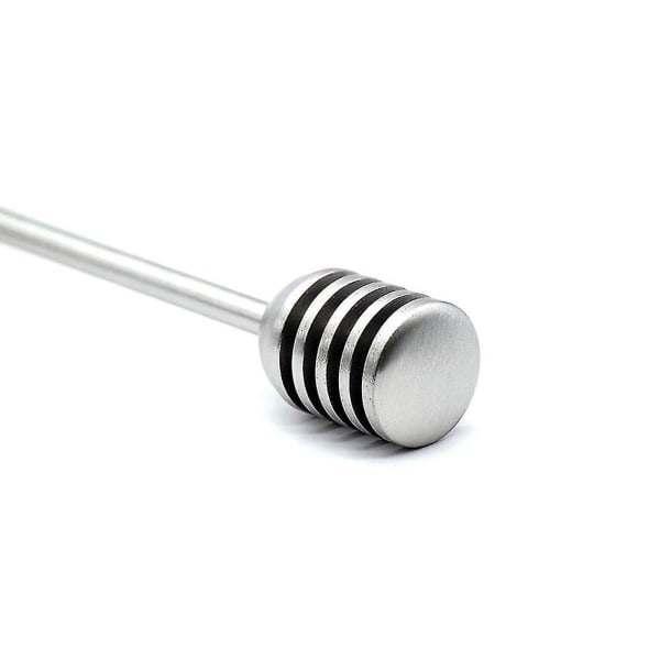 Rund Perle Spiral Dip Honning Kaffe Rustfri Stål Rør (1 stk, Sølv)