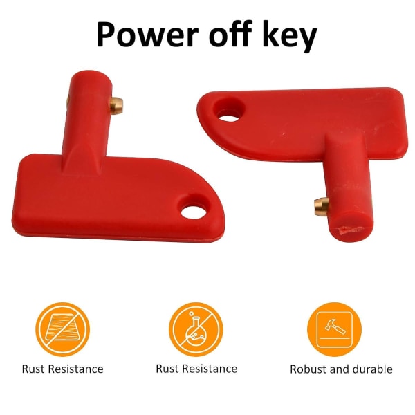 4 stk. bilbatteriafbrydernøgle, rød batteriafbrydernøgle, reservenøgle til minibatteriafbryder, strømnøgler til afbrydelse af isolator