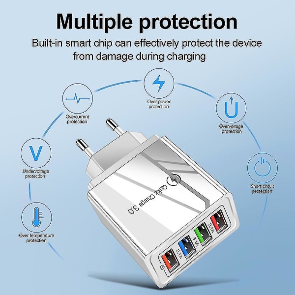 Quick Charge 3.0 48w Qc 3.0 4.0 Snabbladdare USB Portabel Laddning Mobiltelefonladdare För Iphone Samsung Xia