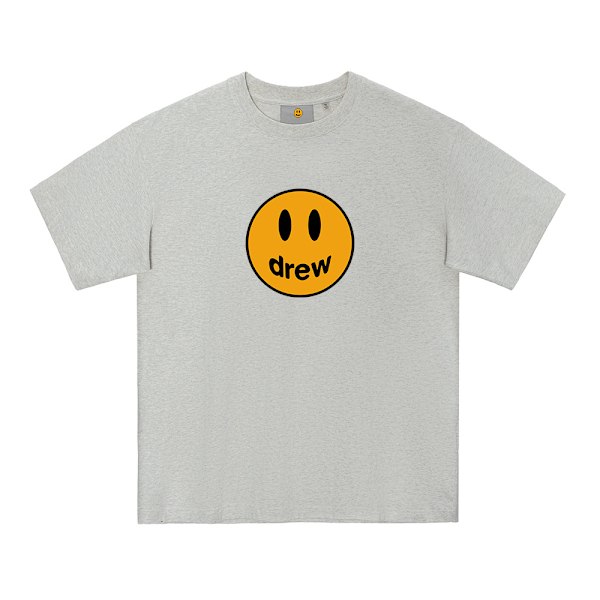 Smiley Justin unisex par T-skjorte med løs passform og korte ermer Light Gray l