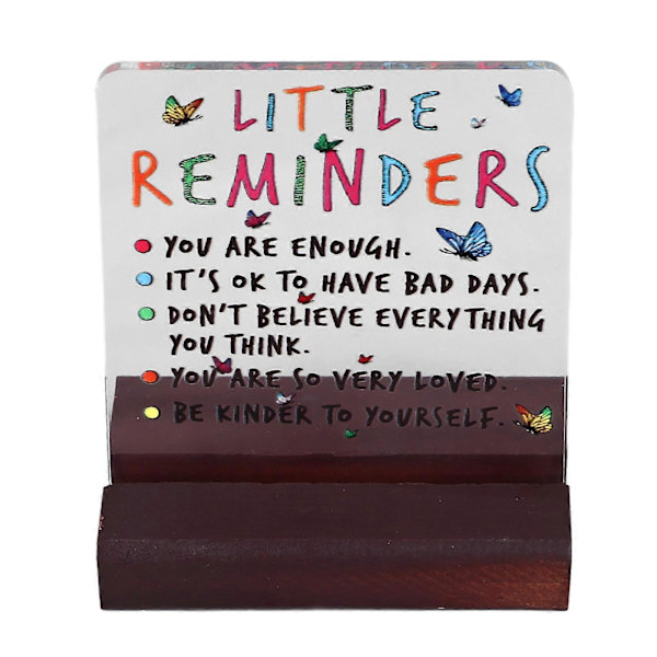 Inspirerende Skrivebords Skilt Opmuntring Cheer Up Transparent Akryl Skrivebord Træ Stativ Dekorativt Skilt til Hjem 4.7 X 4.7 X 0.3in YEMAA