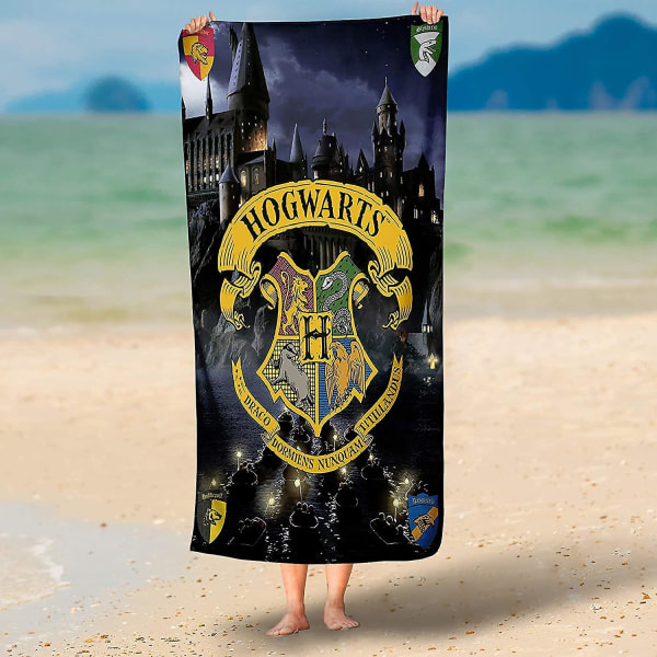 Superblødt Harry Potter Hogwarts højabsorberende strandhåndklæde i mikrofiber, sommerbadehåndklæde, strandhåndklæde til børn, hurtigtørrende bade-/strandhåndklæde (a0)