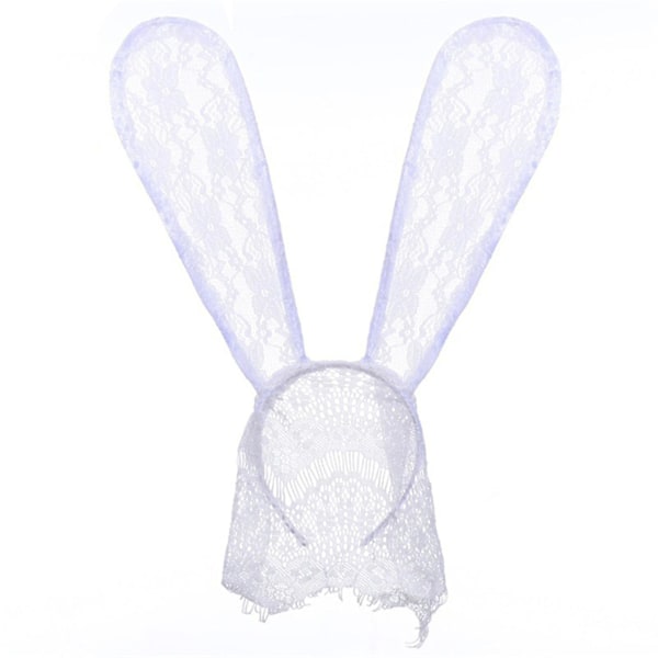 Women\'s Large Lace Rabbit Ears With Lace Veil Halloween Masquerade Masques