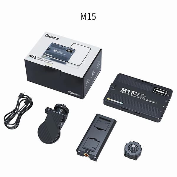 Latautuva Tasku Mini Valokuvausvalo Desiontal M15 3 Värilämpötilaa
