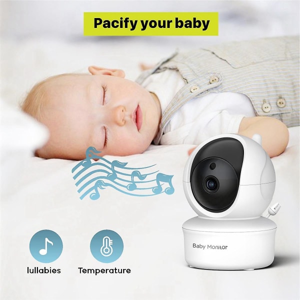 5 tommer vuggeviser video babyalarm med kamera og lydfjernbetjening Pan-tilt-zoom 2-vejs lydtemperatursensor