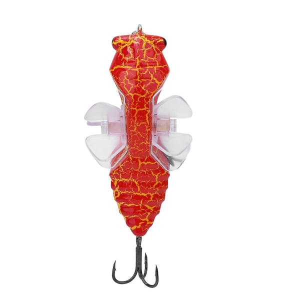 Hard Fish Lure Bionic Cicada Shape Fiskeagn med roterende spinn Propell Diskantkrok 7.5cmy238-2