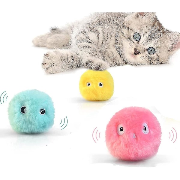 Katt leksak med kattmynta, interaktiv kattboll för katter att leka 3-delad-mxbc