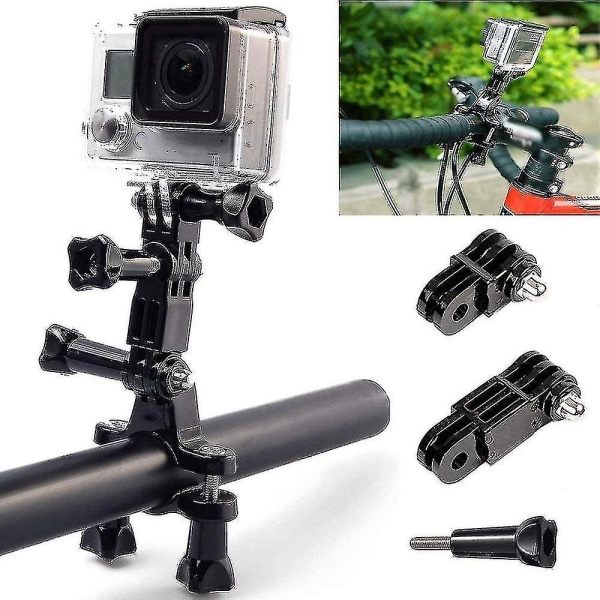 3-veis Justerbar Svingarmfeste For Gopro Svingarm Forlengelse Stativadapter Med 8 Tommel Skruer For Gopro Kamera Sportskamera, Svart 16 Stykker -