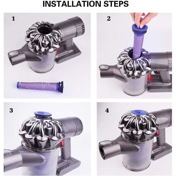 Forfilter kompatibelt med Dc58 Dc59 V6 V7 V8 støvsugere (2 stk.)