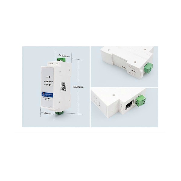 -DR302 Din-kisko sarja RS485 Ethernet TCP IP -palvelinmoduuli Ethernet-muunnin Modbus RTU - Modb