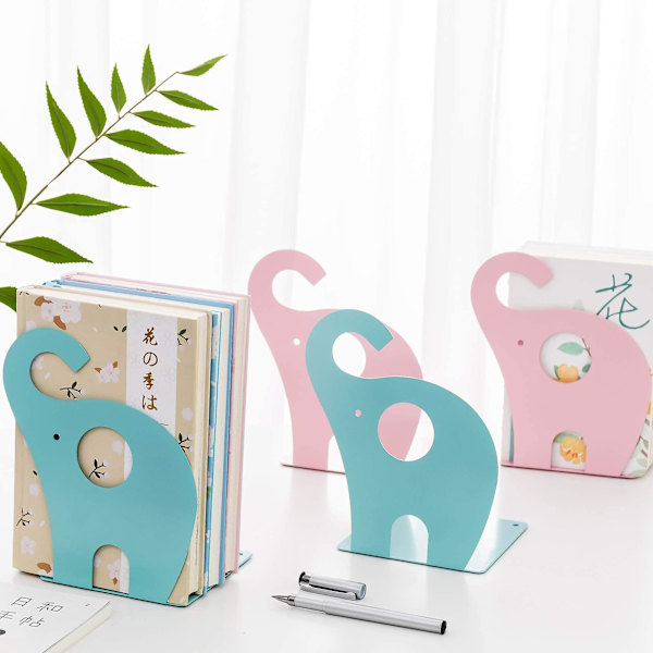 Lasten kirjanpidikkeet Elefantti Luova Lapset Rauta Kirjatarvikkeet Yksinkertaiset Pöydät Eläimet Kirjanpidike 1 Pari 19 x 12 cm
